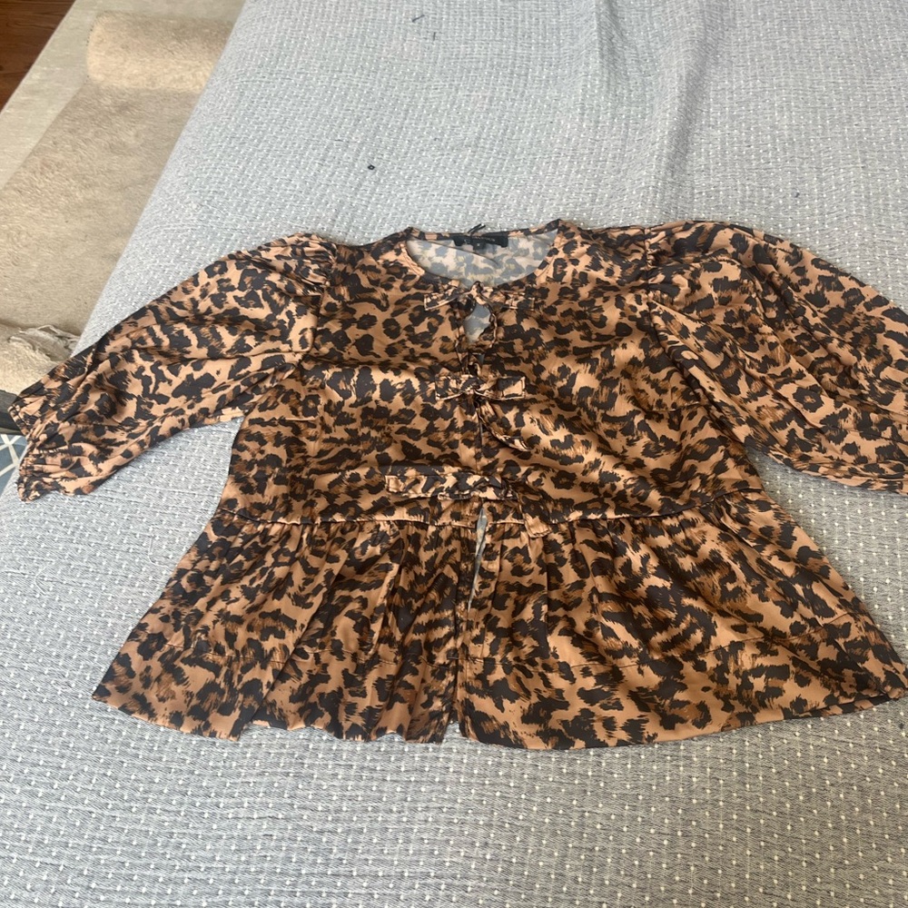 Olivaceous Leopard Print Top
